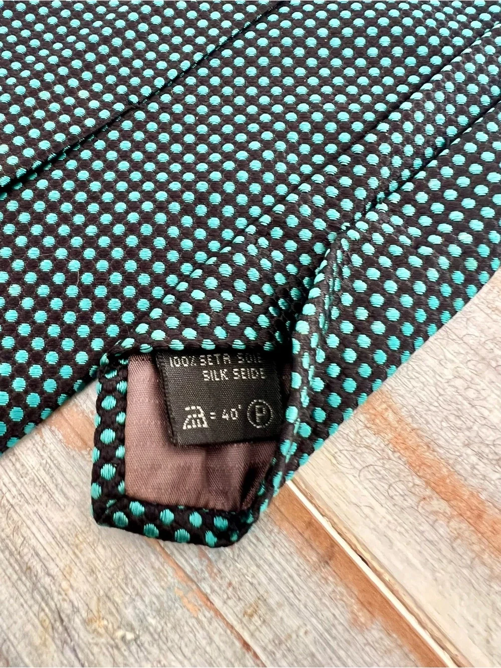 Ermenegildo Zegna Teal Polka Dot Silk Tie